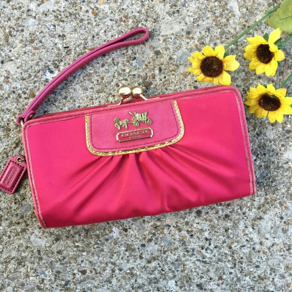 Coach Pink Satin Clutch